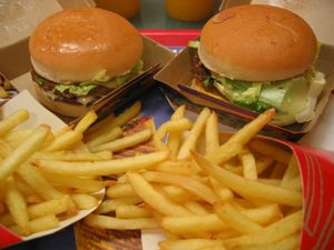 Burger and chips