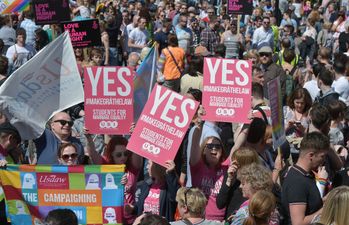 Thousands march in only place in UK same-sex marriage is illegal