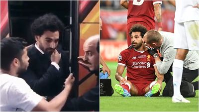 Fan shoved away after grabbing Mohamed Salah’s injured shoulder for selfie