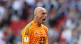 Willy Caballero confuses viewers during Argentina’s national anthem