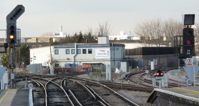 Trains tracks leading from Loughborough Junction to Herne Hill