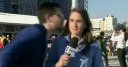 Female journalist has the perfect response after a man tried to kiss her on live TV