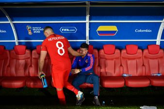 Jordan Henderson showed his class with James Rodriguez after the penalty shootout