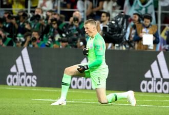 Jordan Pickford covered a huge distance against Colombia