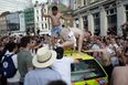 England fans smash up ambulance during wild celebrations