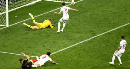 Jordan Pickford’s face when Croatia hit the post says it all