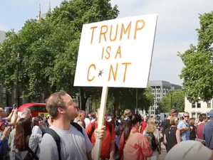 Huge anti-Trump demo attracts tens of thousands in London during US president’s visit