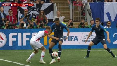 Ivan Strinic’s handsy attempt to stop Kylian Mbappe did not go unnoticed