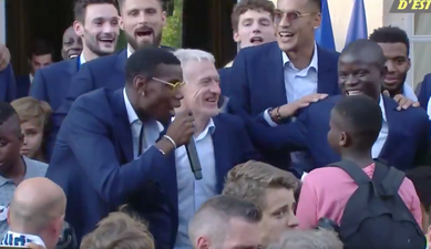 WATCH: Paul Pogba leads French celebrations with a song for N’Golo Kante