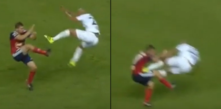 THROWBACK: Footballer sent off for WWE-style drop-kick in Champions League tie