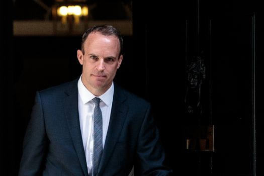 LONDON, ENGLAND - JULY 09: Dominic Raab leaves Number 10 Downing Street after being appointed Brexit Secretary by British Prime Minster Theresa May on July 9, 2018 in London, England. Last night David Davis quit as Brexit Secretary over his opposition to Mrs May's plan for the UK's future relations with the EU. (Photo by Jack Taylor/Getty Images)