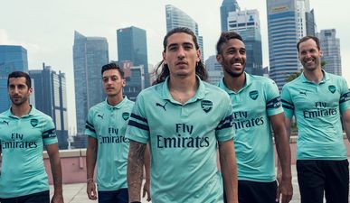 Arsenal unveil new third kit, which pays tribute to legendary former boss