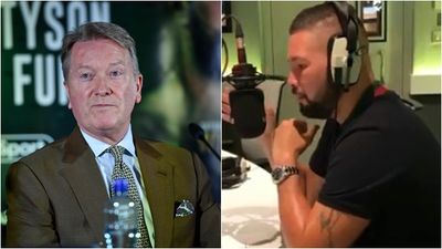 Tense exchange takes place between Tony Bellew and Frank Warren