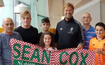 Jürgen Klopp visited Sean Cox and his family during Liverpool’s trip to Dublin