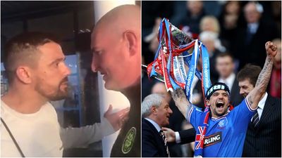 Rangers legend Nacho Novo confronts Celtic fan after being subjected to awful chant