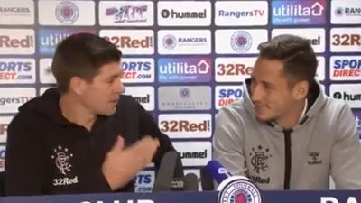 Scottish accent proves too much for Rangers defender so Steven Gerrard helps out