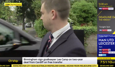 WATCH: Crystal Palace player splashes Sky Sports reporter as he arrives for training