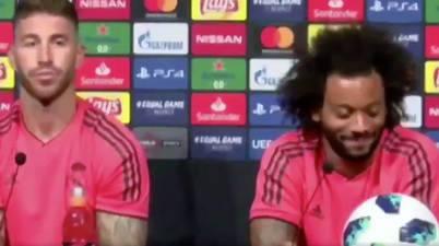 Marcelo couldn’t hold back his smirk at Sergio Ramos’ Jurgen Klopp jibe