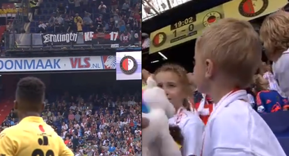 Feyenoord invited sick children to a game and away fans showered them with toys