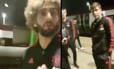 WATCH: Man United’s security step in as man records players waiting on train back to Manchester
