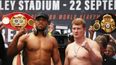 Anthony Joshua weighs in almost two stone heavier than Alexander Povetkin