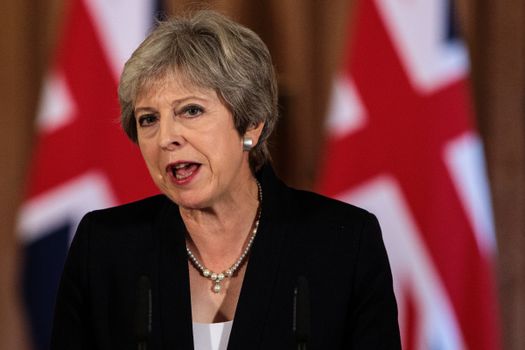 LONDON, ENGLAND - SEPTEMBER 21: British Prime Minister Theresa May makes a statement on Brexit negotiations with the European Union at Number 10 Downing Street on September 21, 2018 in London, England. Mrs May reiterated that a no-deal Brexit is better than a bad deal in a speech to the British people after the EU rejected her Chequers Plan for leaving the European Union. She said the UK is at an impasse with the EU and the two big issues are trade and Ireland. (Photo by Jack Taylor/Getty Images)