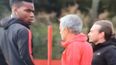 Jose Mourinho and Paul Pogba filmed in tense exchange at Man United training