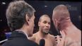 Chris Eubank Jr. threatened by opponent in the ring moments after victory