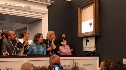 Banksy posts behind-the-scenes video of ‘self-destructing’ painting at auction house