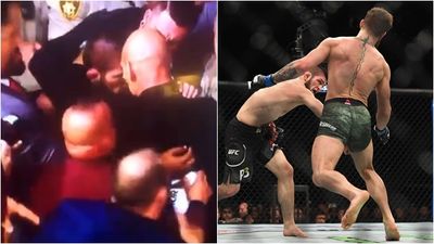 Khabib Nurmagomedov hops fence to attack Conor McGregor’s teammate after UFC 229 win