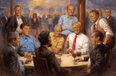 Donald Trump hangs painting of himself and Abraham Lincoln up in the White House