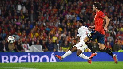 Raheem Sterling wallops home his first goal for England in 1102 days