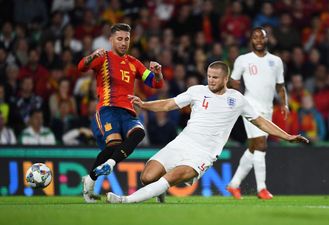 Eric Dier’s tackle completely flattens Sergio Ramos as England earn famous win in Spain