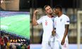 Jordan Henderson watches England’s victory in Spain with fans