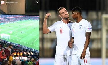 Jordan Henderson watches England’s victory in Spain with fans