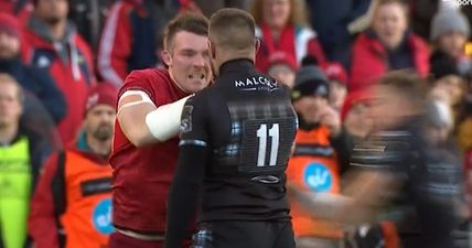 It didn’t take long for it all to kick off between Munster and Glasgow