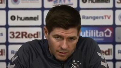 Steven Gerrard interrupts question for player to clarify “warning” to Rangers squad