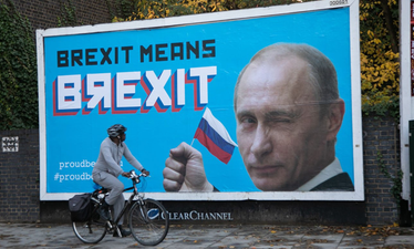 Parody billboards put up around London celebrating Putin’s ‘role’ in Brexit