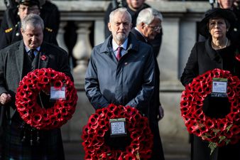 Jeremy Corbyn lambasted for wearing small poppy at Armistice Day service