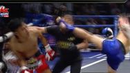 WATCH: Muay Thai fighter stops referee and opponent with same fight-ending flurry