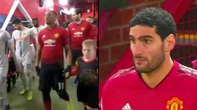 Unreal scenes at Manchester United as Marouane Fellaini appears to LOSE a child