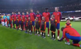 Antoine Griezmann ties mascot’s laces before Champions League match