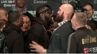 It all kicked off at the end of Tyson Fury’s final press conference with Deontay Wilder