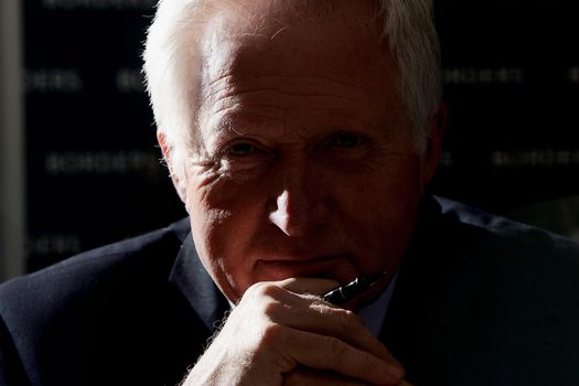 LONDON - JUNE 8: Question Time host David Dimbleby signs copies of his new publication "A Picture Of Britain", and promotes BBC One series of the same name, at Borders, Oxford Street on June 8, 2005 in London, England. (Photo by MJ Kim/Getty Images)