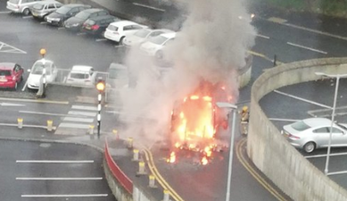 Ambulance outside hospital in Newry destroyed after reports of ‘explosion’