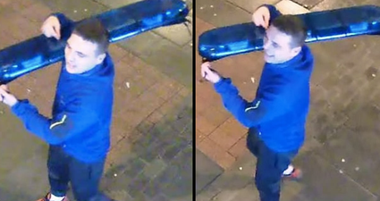 Police hunt man who stole blue light from top of cop car