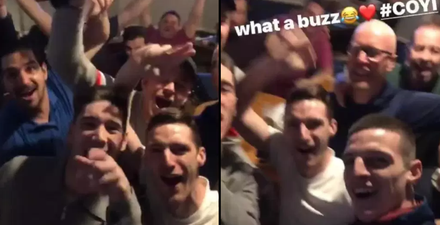 Declan Rice celebrates man of the match performance against Arsenal in pub with West Ham fans