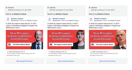 Revealed: The targeted Facebook ad campaign run against Labour MPs by pro-Brexit group