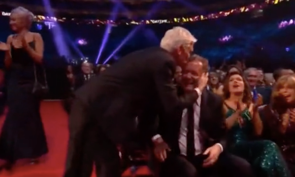 Phillip Schofield kisses Piers Morgan on the head after winning Best Daytime award