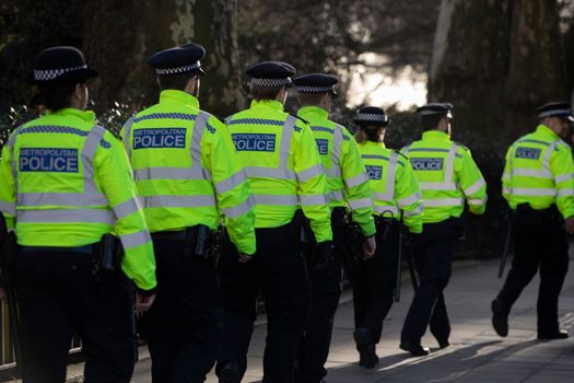 LONDON, ENGLAND - JANUARY 08: Police increase their presence outside the Houses of Parliament in Westminster on January 08, 2019 in London, England. MPs in Parliament are to vote on Theresa May's Brexit deal next week after last month's vote was called off in the face of a major defeat. (Photo by Dan Kitwood/Getty Images)